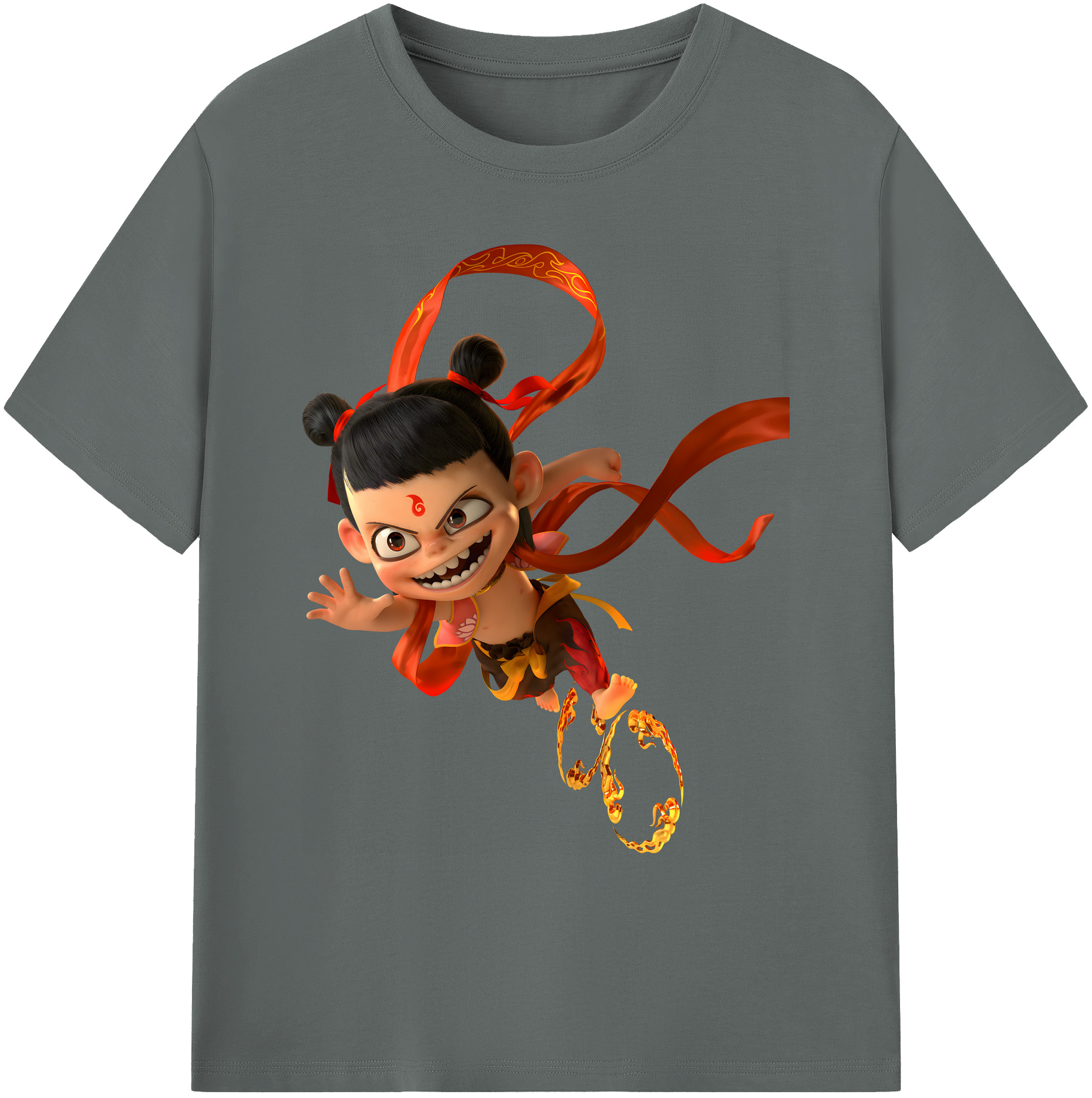 （画像用） Ne Zha 2 ナタ 魔童の大暴れ 綿100％ メンズ半袖Tシャツ｜肌触りやわらか＆通気性